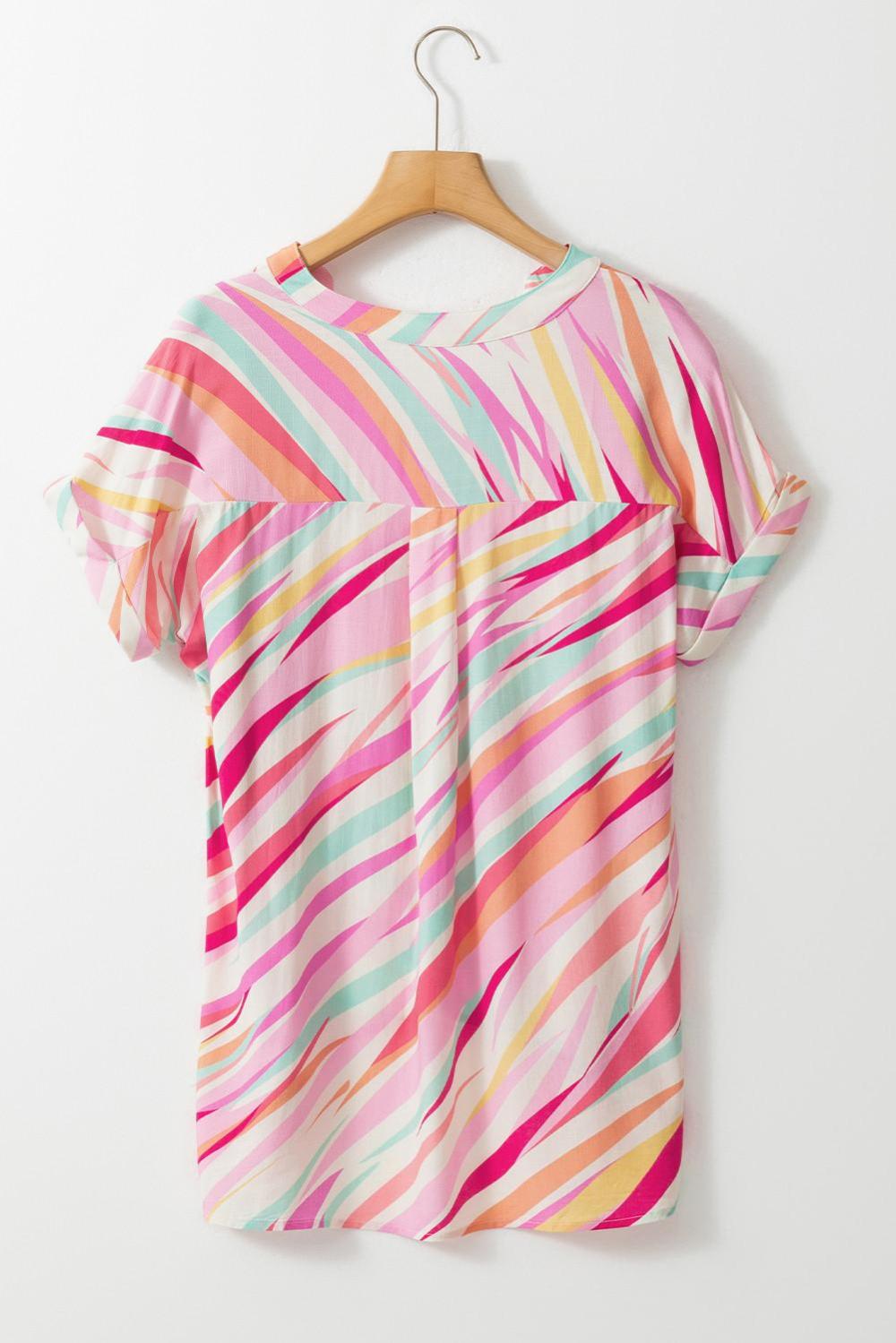 Blouses | Women Multicolour Abstract Print High Low Blouse